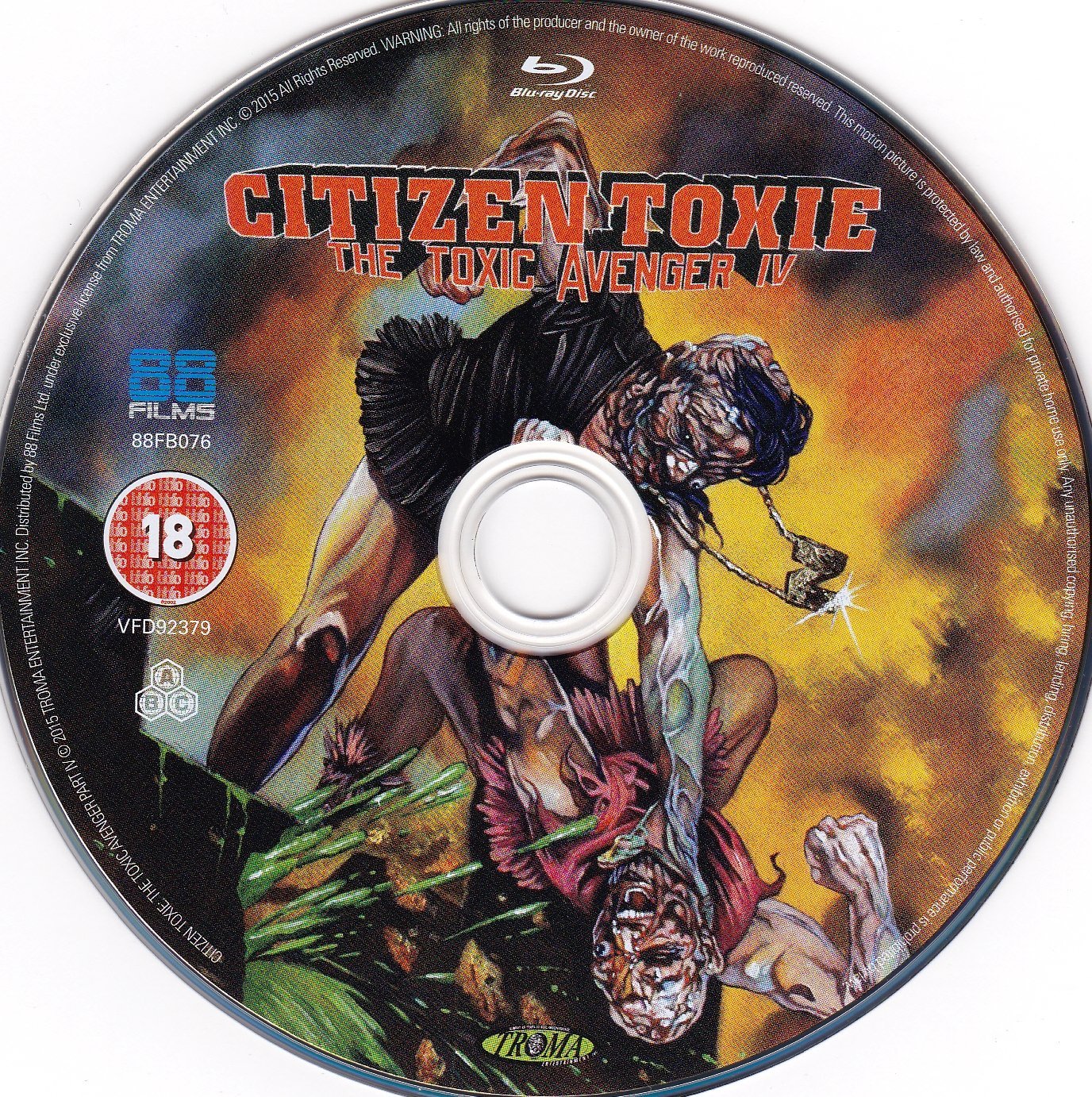 Citizen Toxie The Toxic Avenger 4 2000 R2 Label Blu Ray Covers