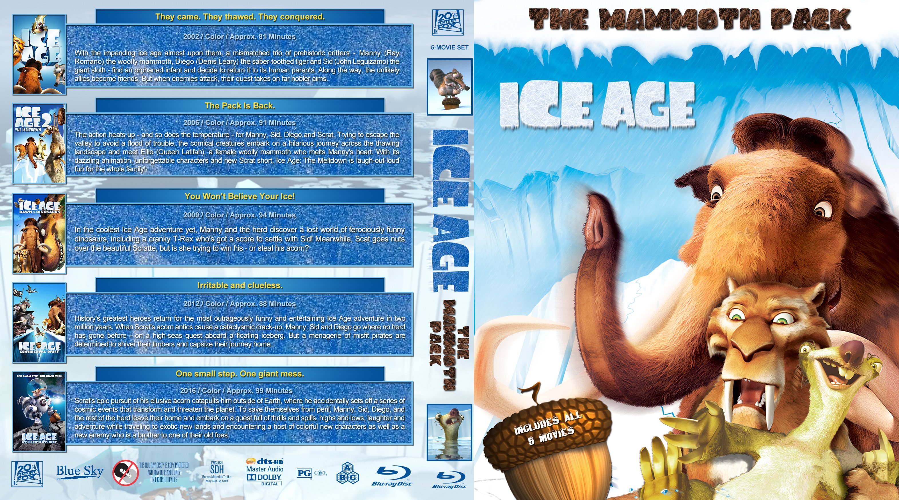 Ice Age The Mammoth Pack 2002 2016 R1 | Blu-Ray Covers | Cover Century ...