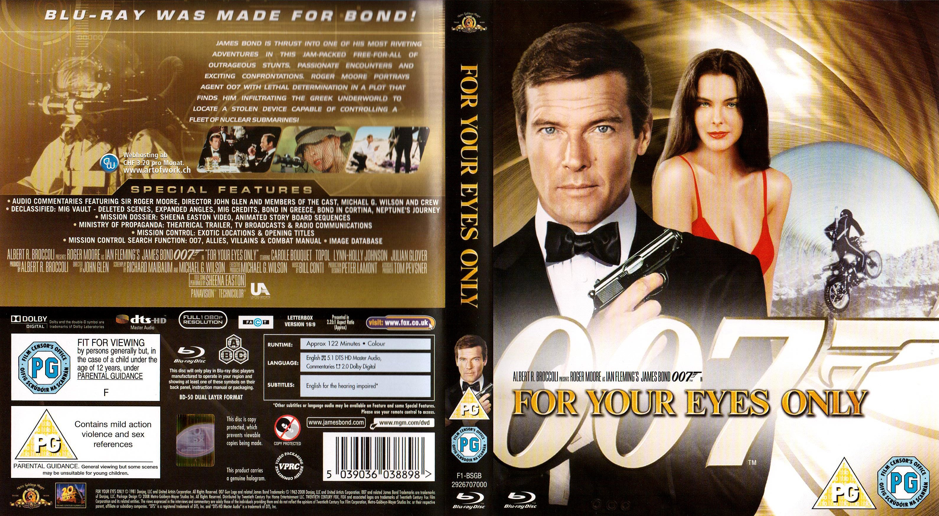 James Bond 007 For Your Eyes Only In todlicher Mission | Blu-Ray Covers ...