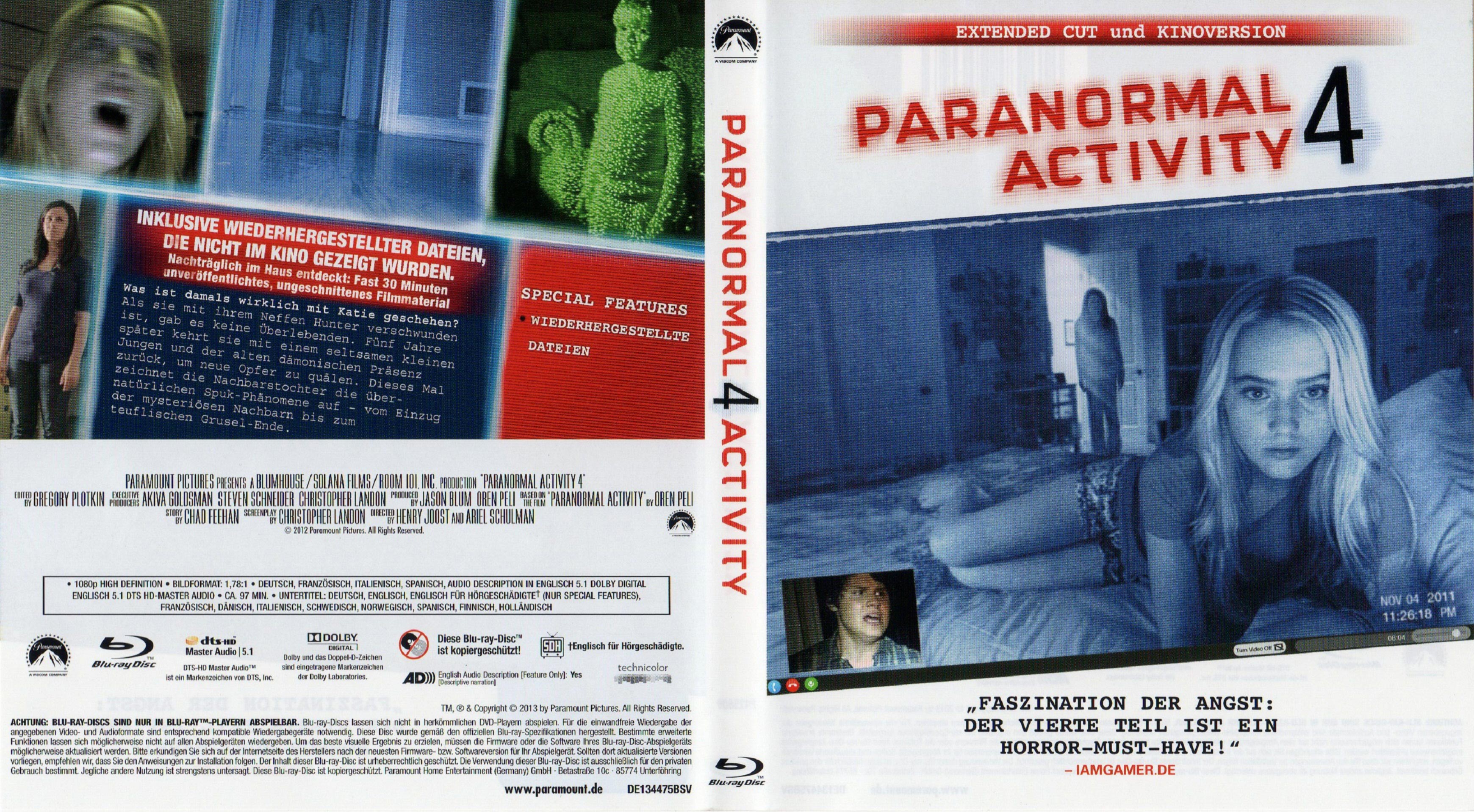 Paranormal Activity 4 | Blu-Ray Covers | Cover Century | Over 1.000.000 ...