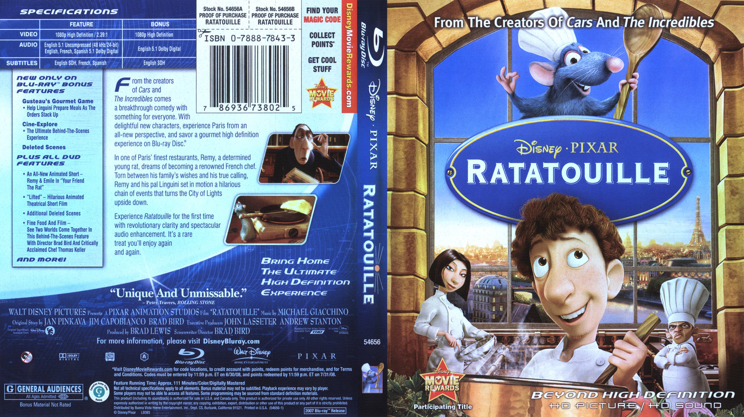 Ratatouille 2007 | Blu-Ray Covers | Cover Century | Over 1.000.000 ...