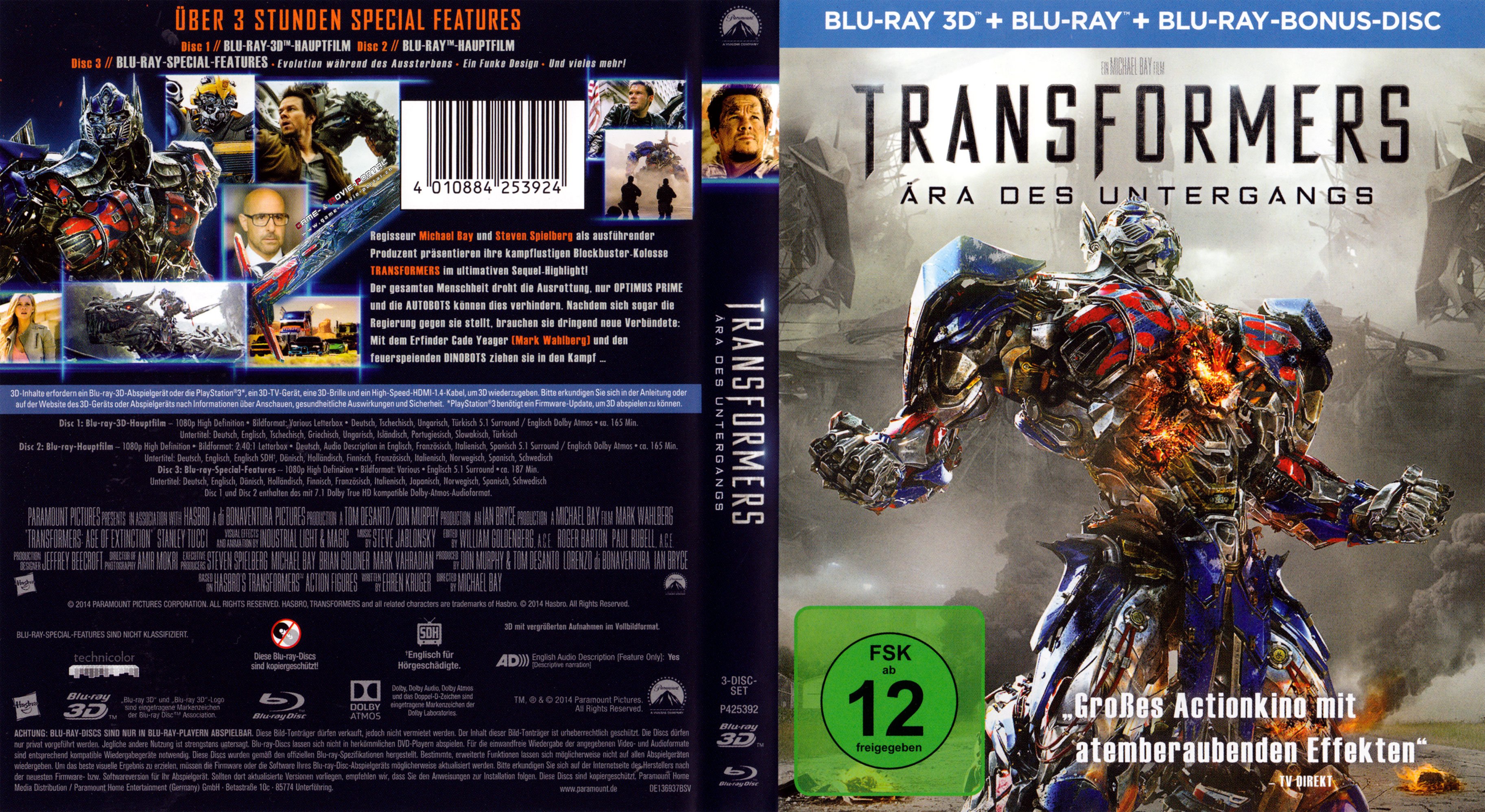 Transformers 4 Ara des Untergangs 3D Blu ray | Blu-Ray Covers | Cover ...