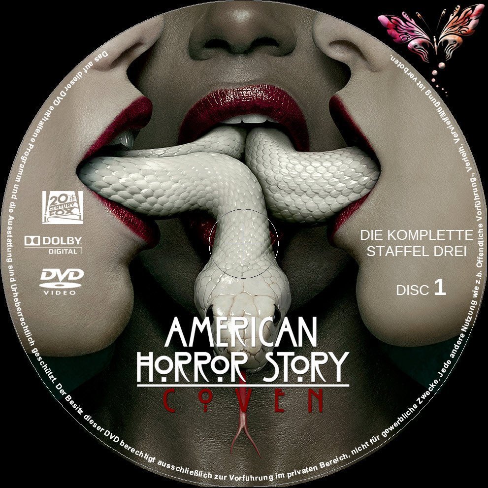 American Horror Story Coven Staffel 3 R2 German Cover Labels Dvd Covers Cover Century Over 