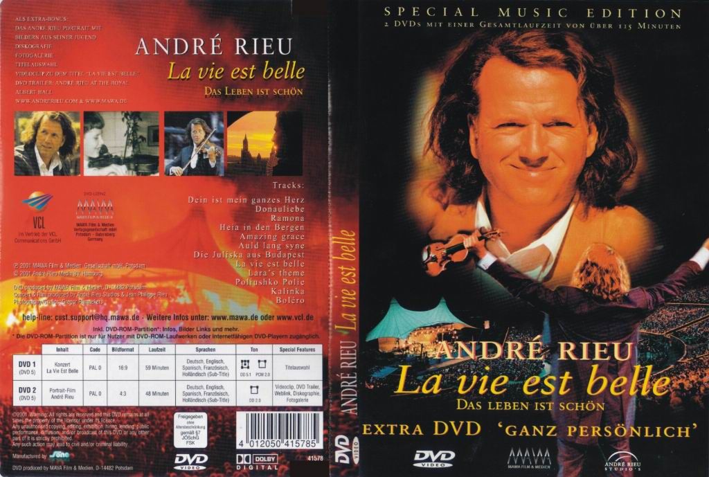 Andre Rieu La Vie Est Belle DVD DE | DVD Covers | Cover Century | Over ...