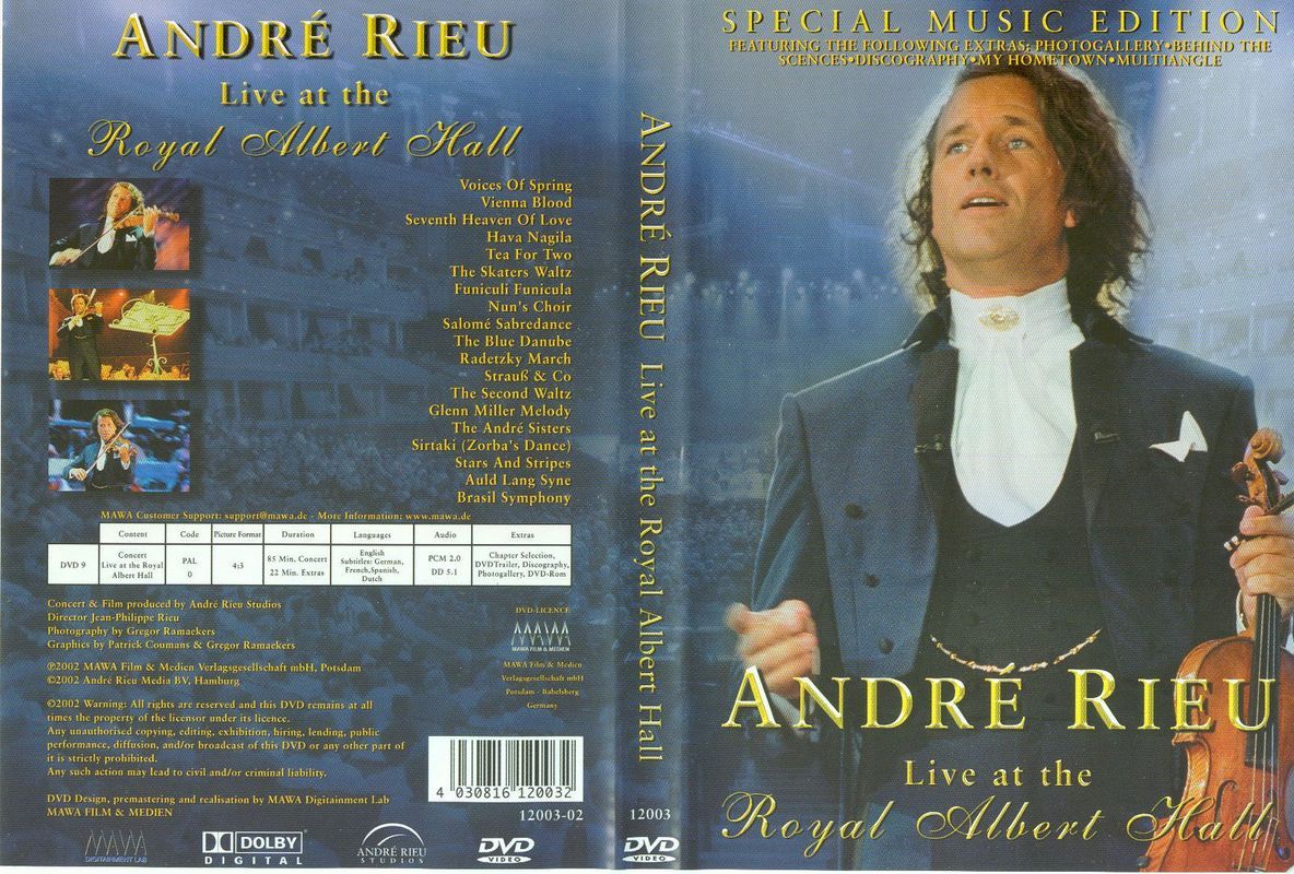 Andre Rieu Live At The Royal Music Hall DVD NL | DVD Covers | Cover ...