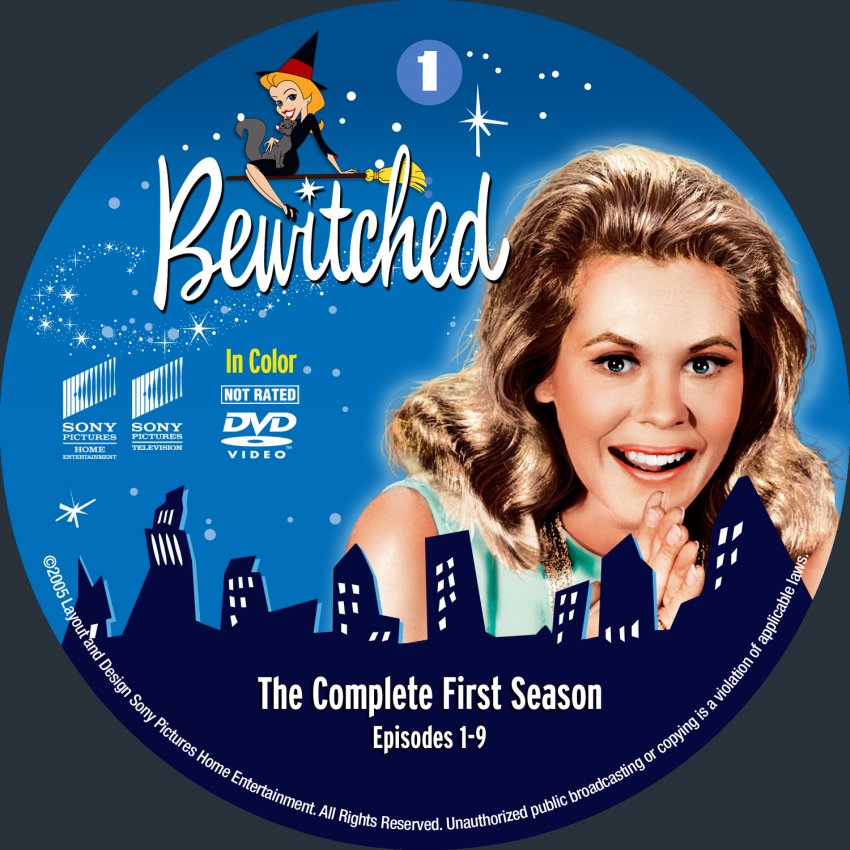 Bewitched Season One Disc 1 Label | DVD Covers | Cover Century | Over 1 ...