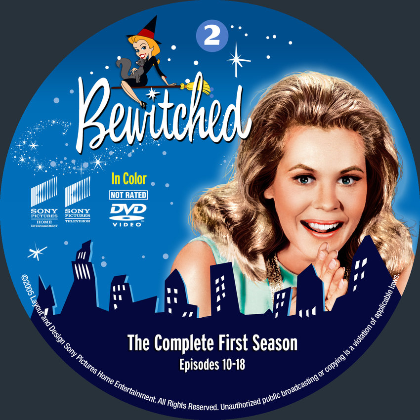 Bewitched Season One Disc 2 Label | DVD Covers | Cover Century | Over 1 ...