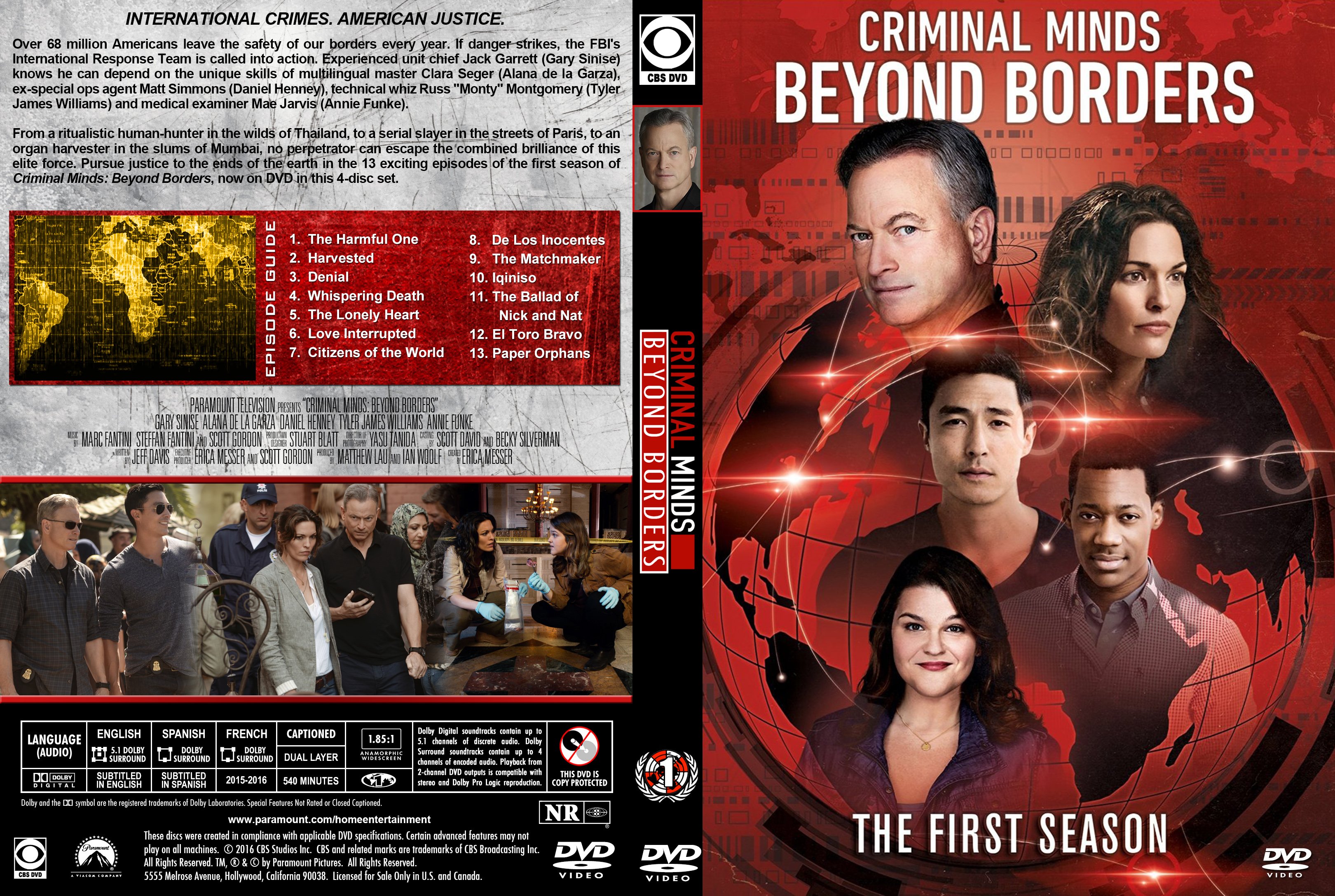 Criminal Minds Beyond Borders Season 1 2016 Cover Labels 5 | DVD Covers ...