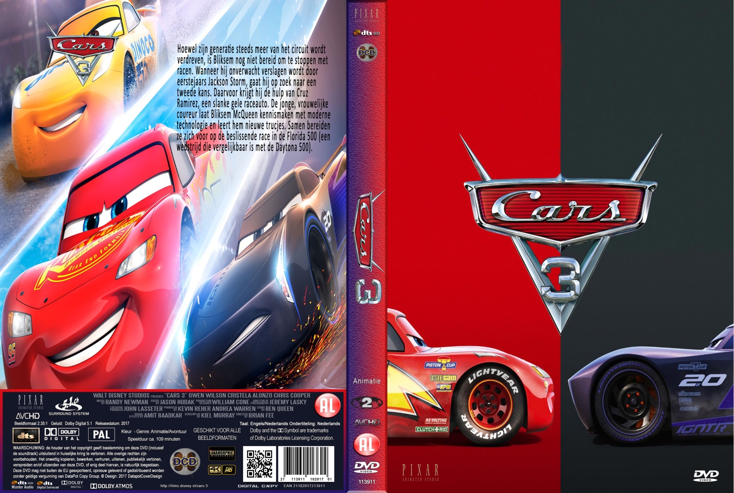 Cars 3 (2017) Dvd Cover 