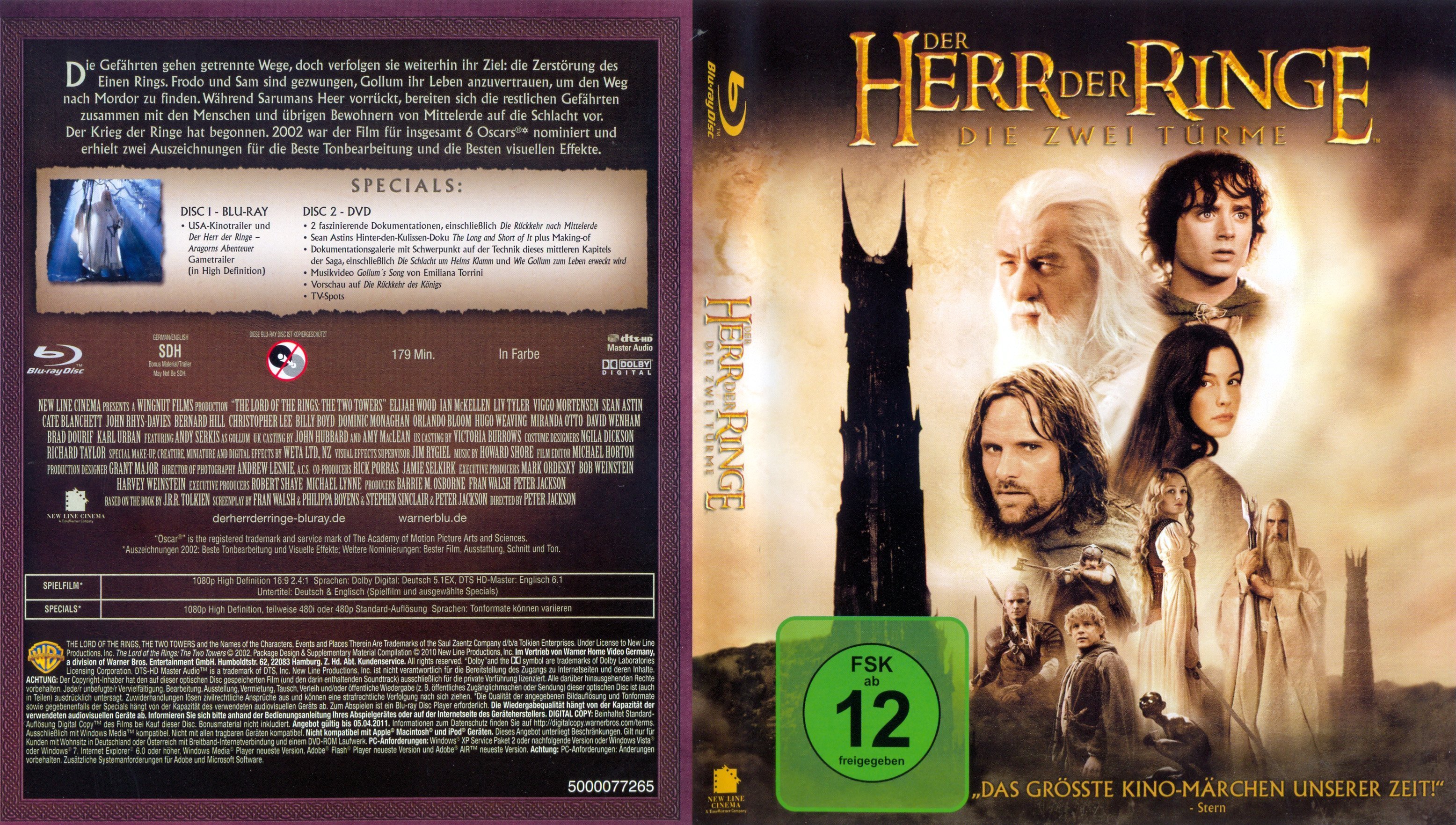 Der Herr Der Ringe Die Zwei Turme Kinoversion Dvd Covers Cover Century Over 1000000 