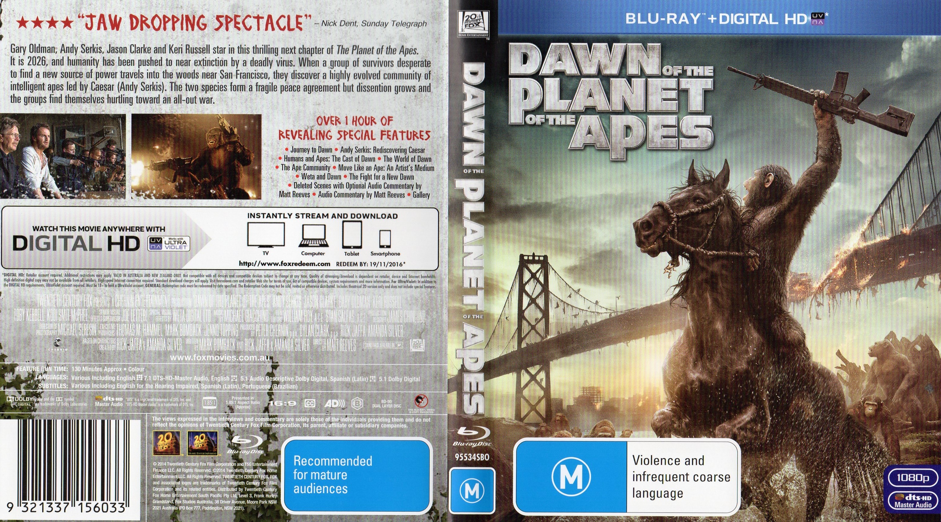 rise of the planet of the apes dvd cover