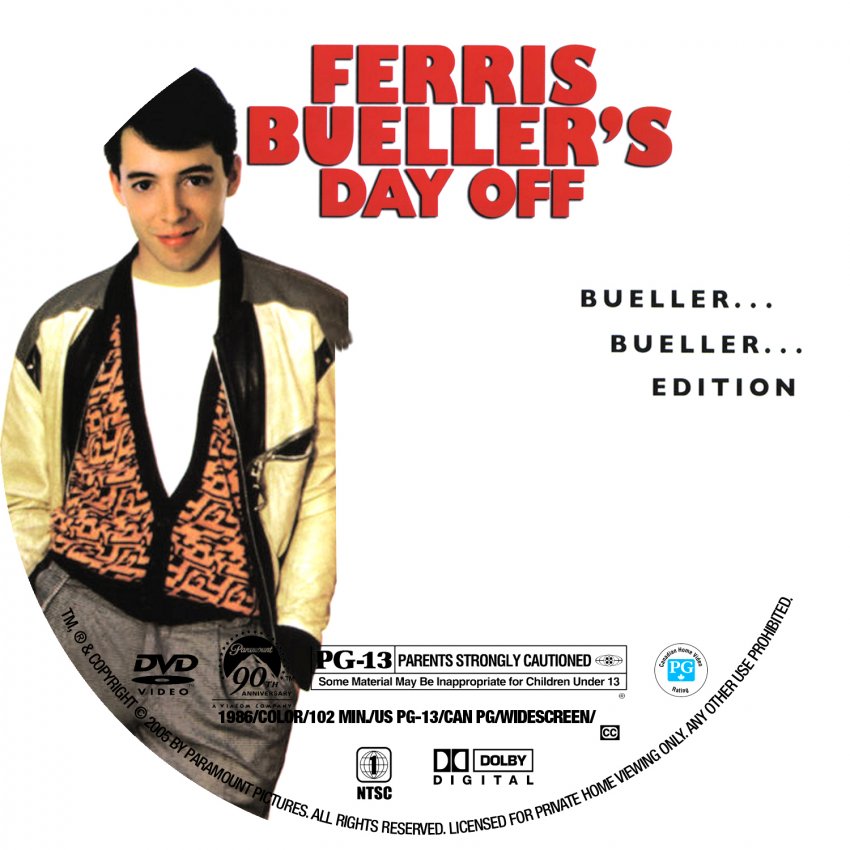 FerrisBuellersDayOff Bueller Bueller Edition cstm | DVD Covers | Cover ...