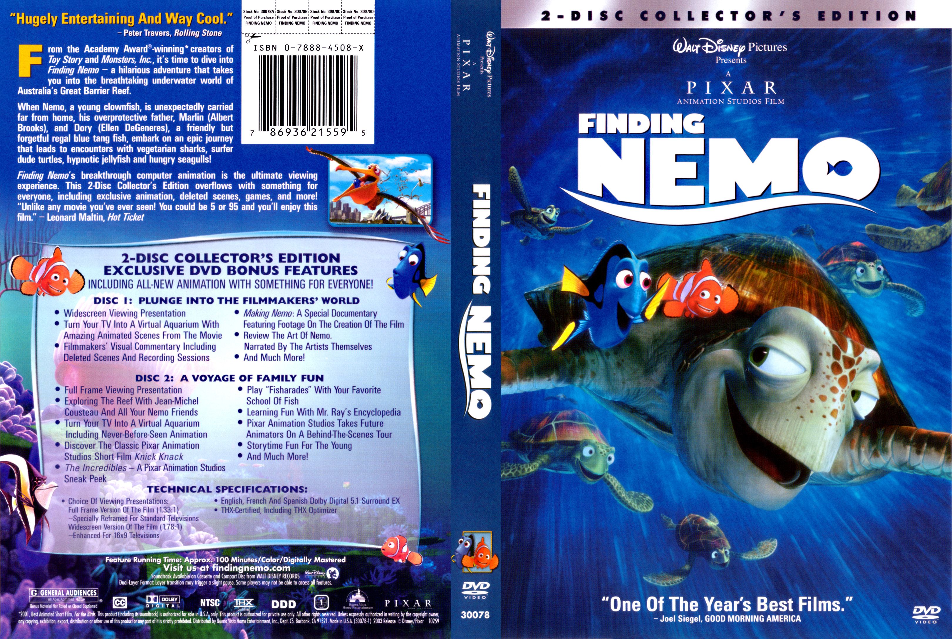 Disney pixar finding nemo dvd thx