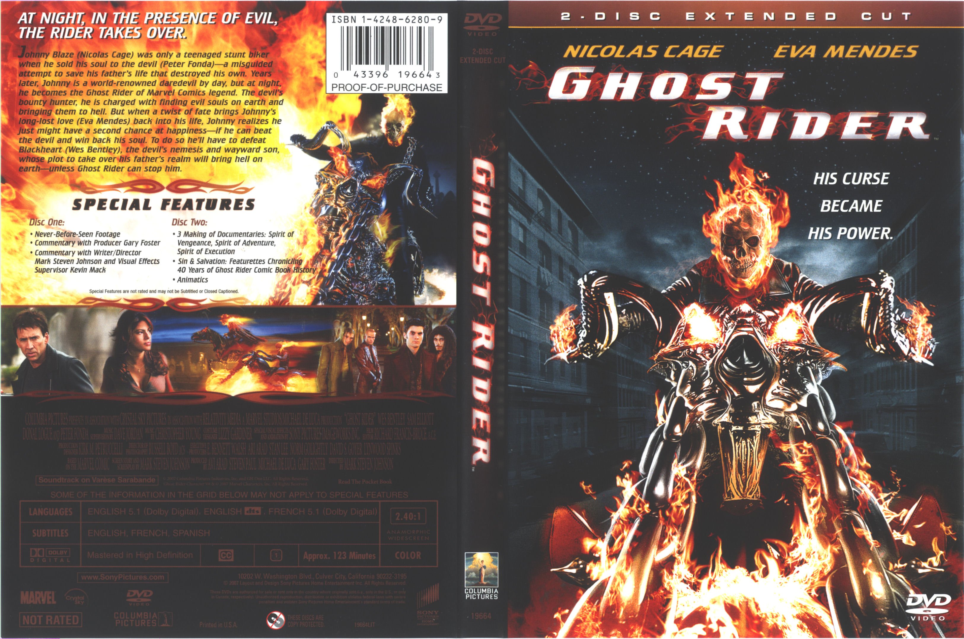 Ghost Rider 2007 R1 Cover Label 1 | DVD Covers | Cover Century | Over 1 ...