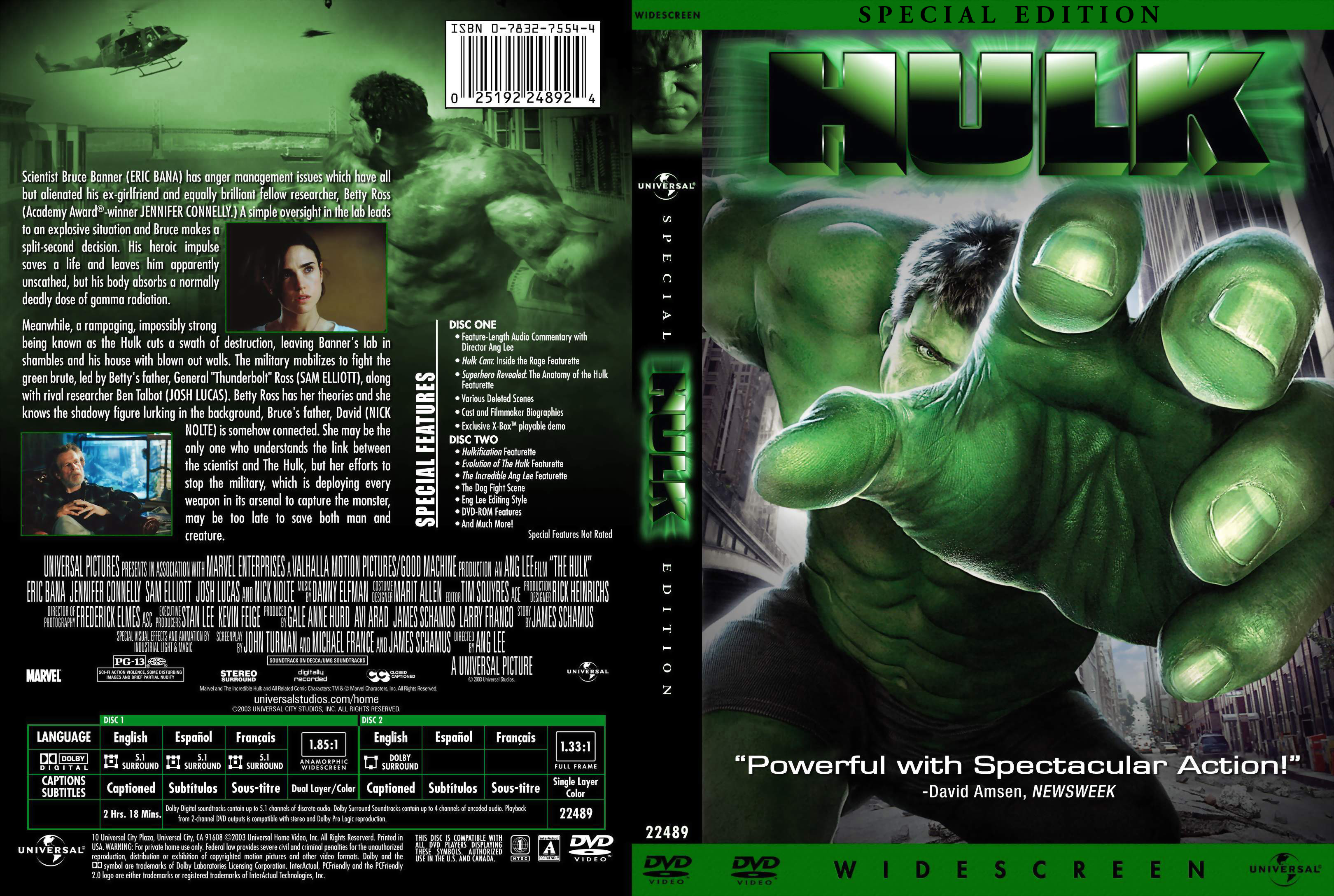 Hulk 2003 | DVD Covers | Cover Century | Over 1.000.000 Album Art