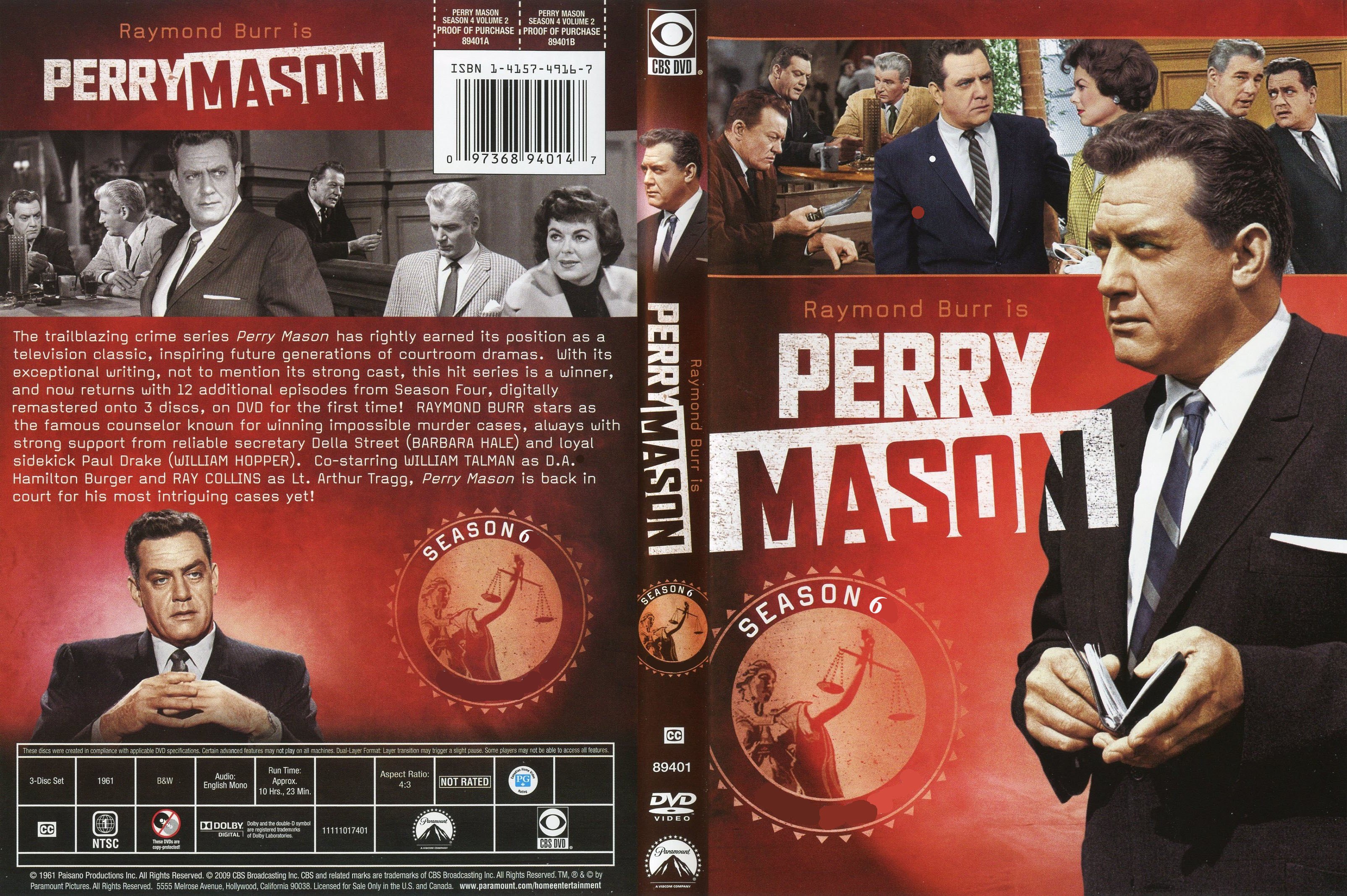 Perry Mason Complete Season 6 DVD Labels 4 | DVD Covers | Cover Century ...