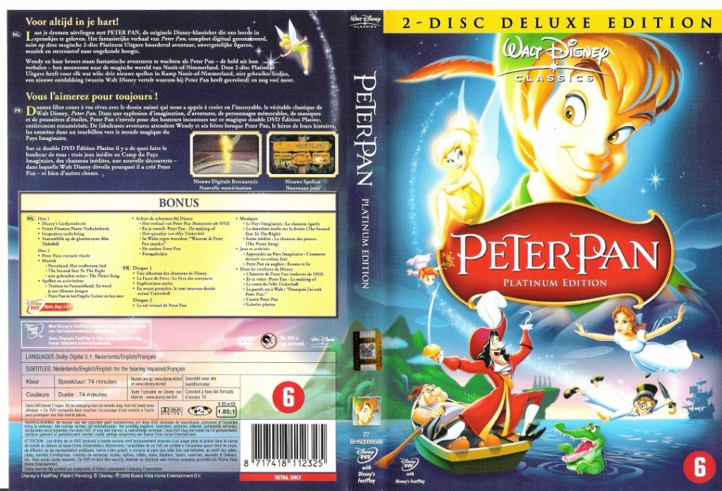 Peter Pan Platinum Edition DVD NL | DVD Covers | Cover Century | Over 1 ...