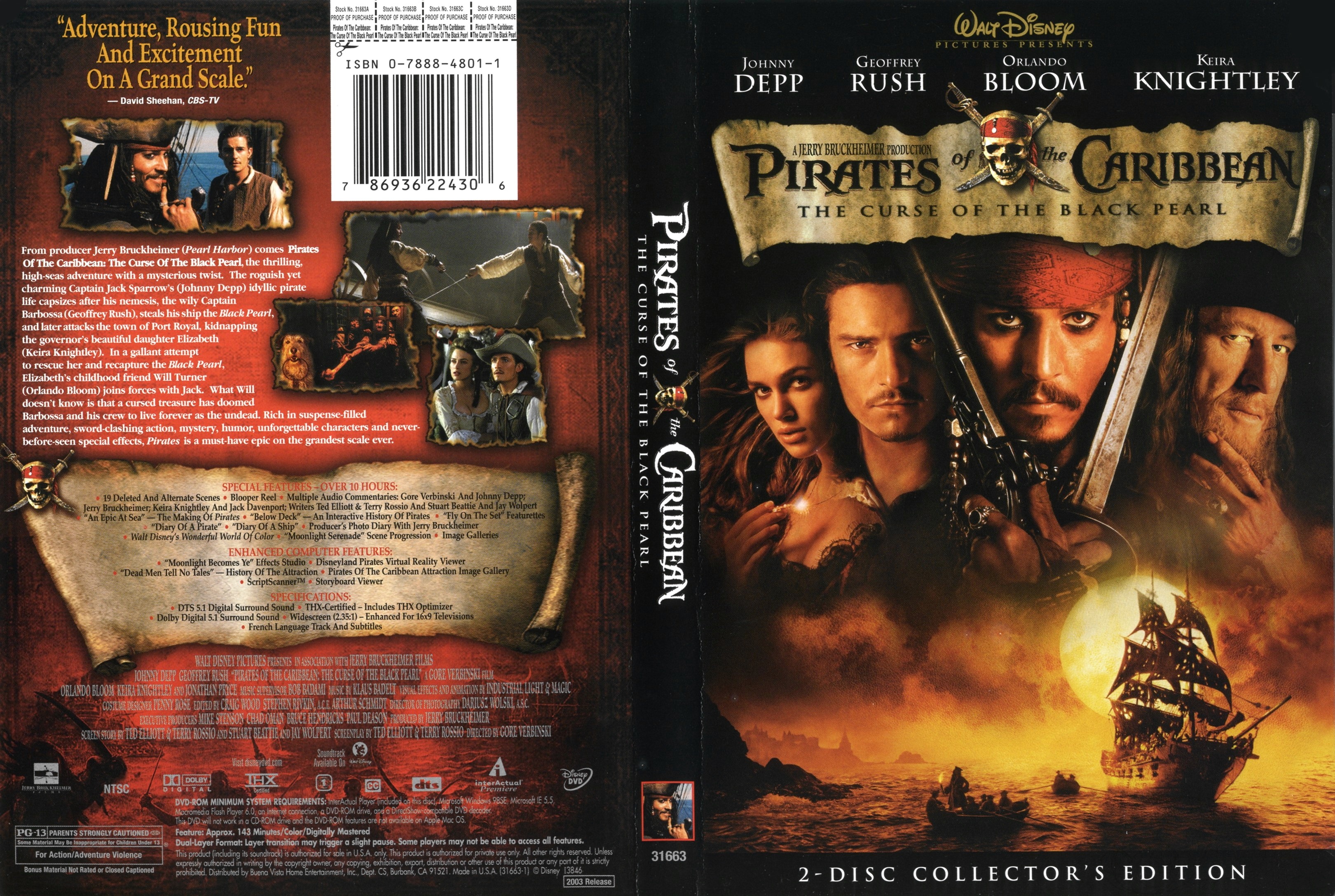 Pirates Of The Caribbean The Curse Of The Black Pearl 2003 | DVD Covers ...