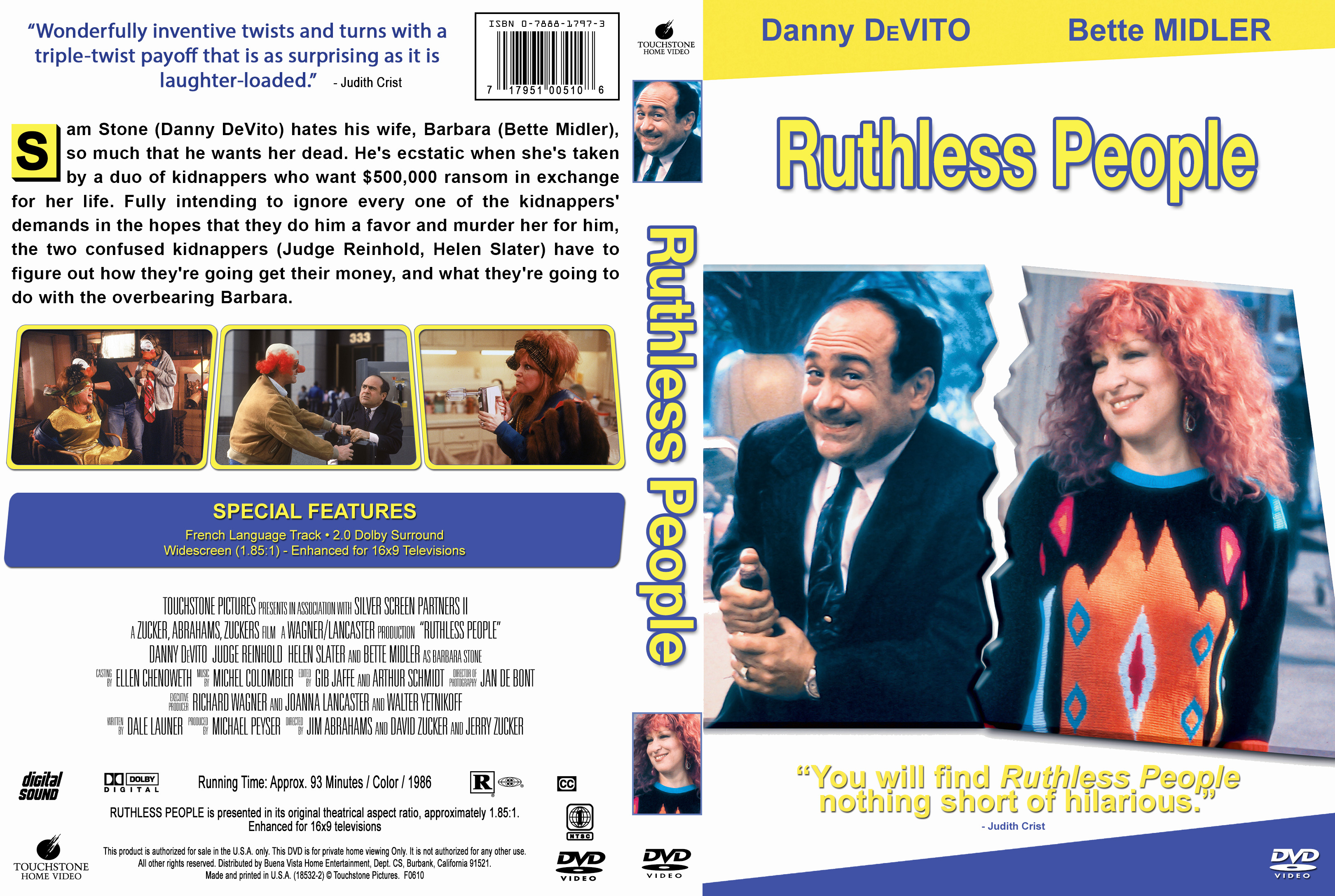 Ruthless People 1986 R1 Label | DVD Covers | Cover Century | Over 1.000 ...