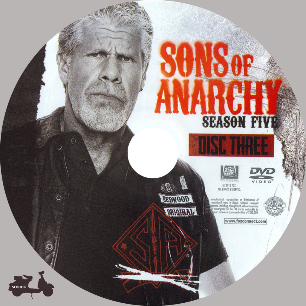 Sons Of Anarchy Season 5 Scanned Label 3 Dvd Covers Cover Century
