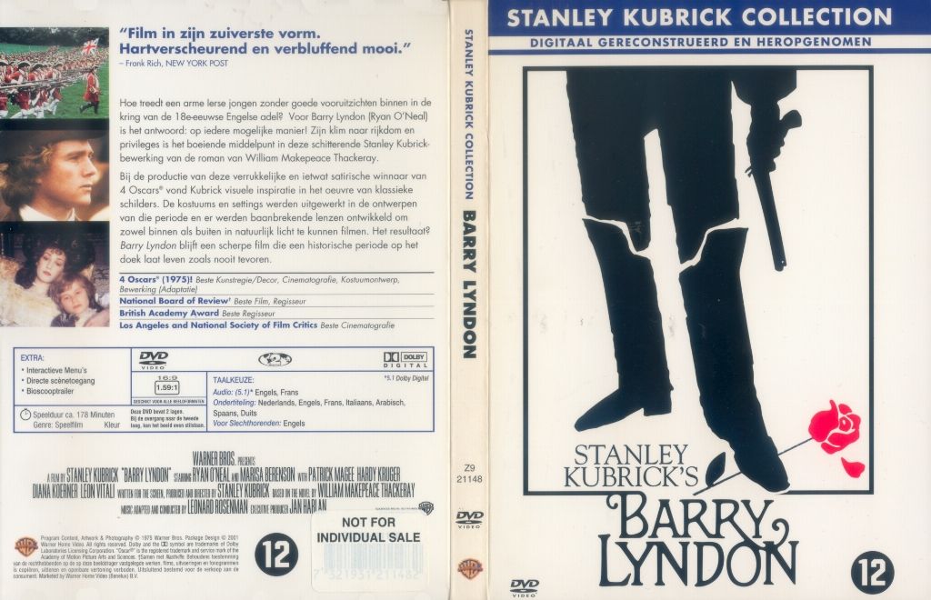 Stanley Kubrick Collection Barry Lyndon DVD NL | DVD Covers | Cover ...