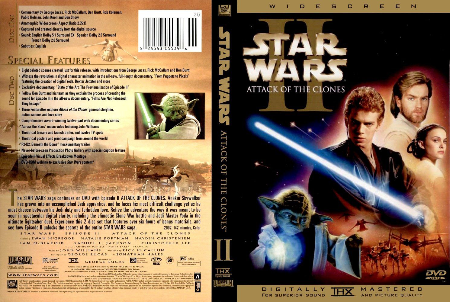 Star Wars Attack Of The Clones DVD US | DVD Covers | Cover Century ...