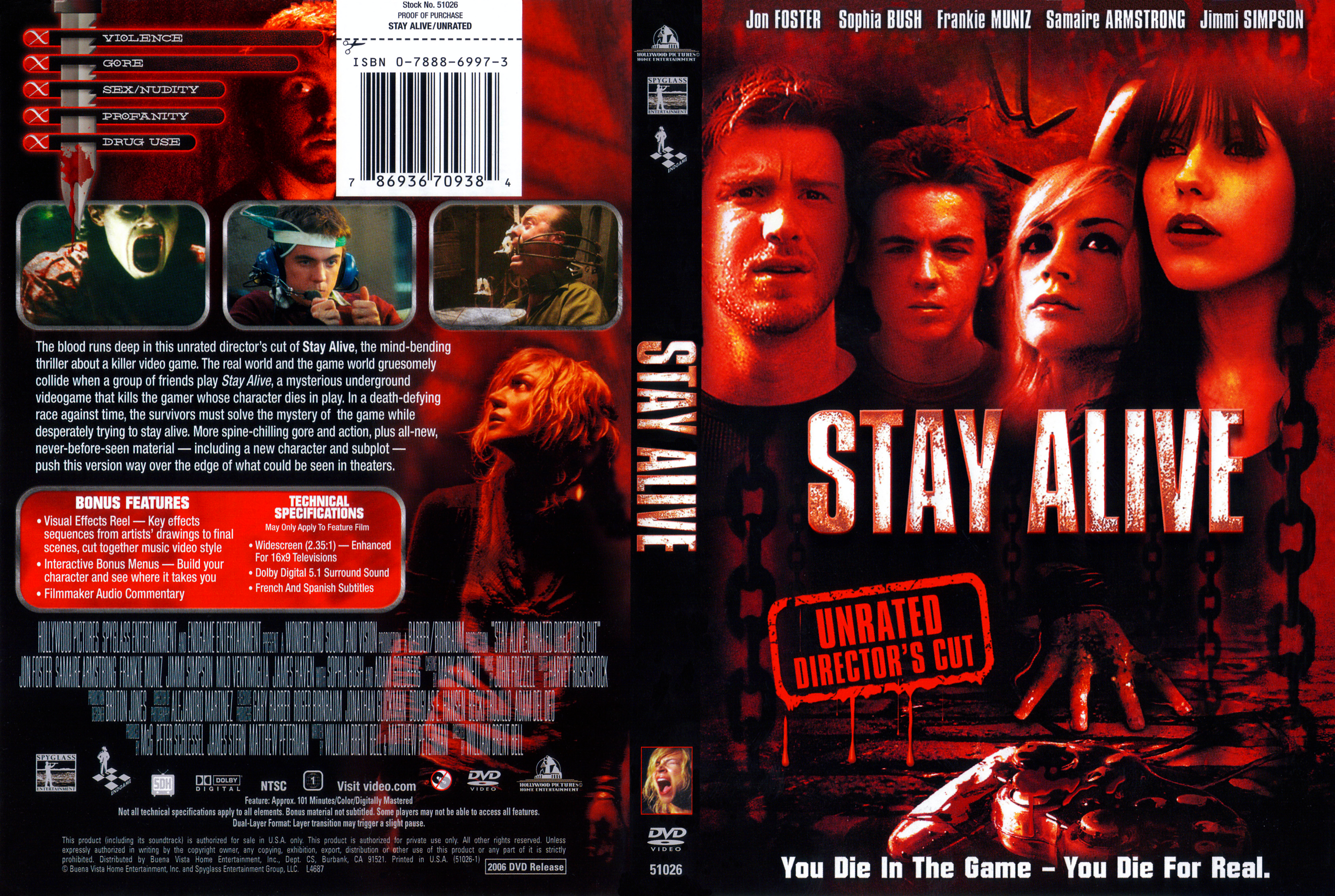 Stay Alive Unrated DVD Covers Cover Century Over 1.000.000