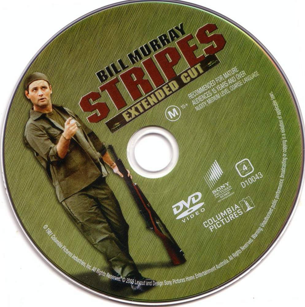 Stripes Extended Cut 1981 Disc Label | DVD Covers | Cover Century ...