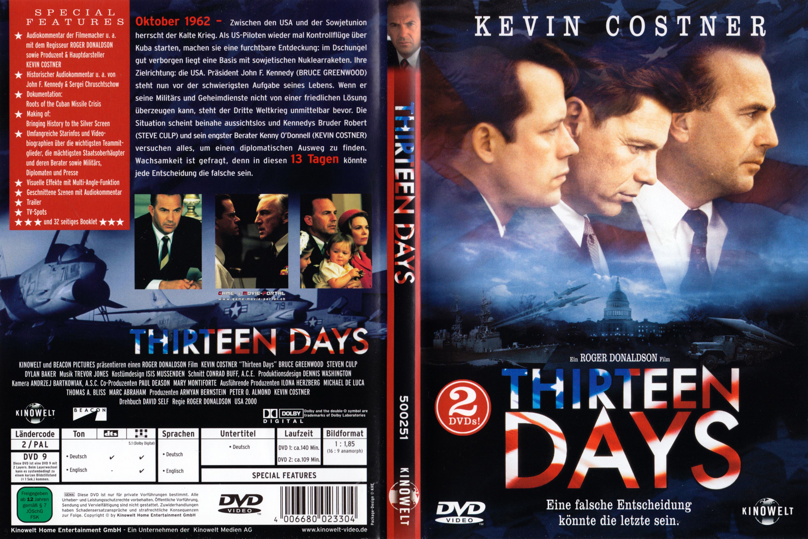 Thirteen Days Kevin Kostner dvd cover german | DVD Covers | Cover ...