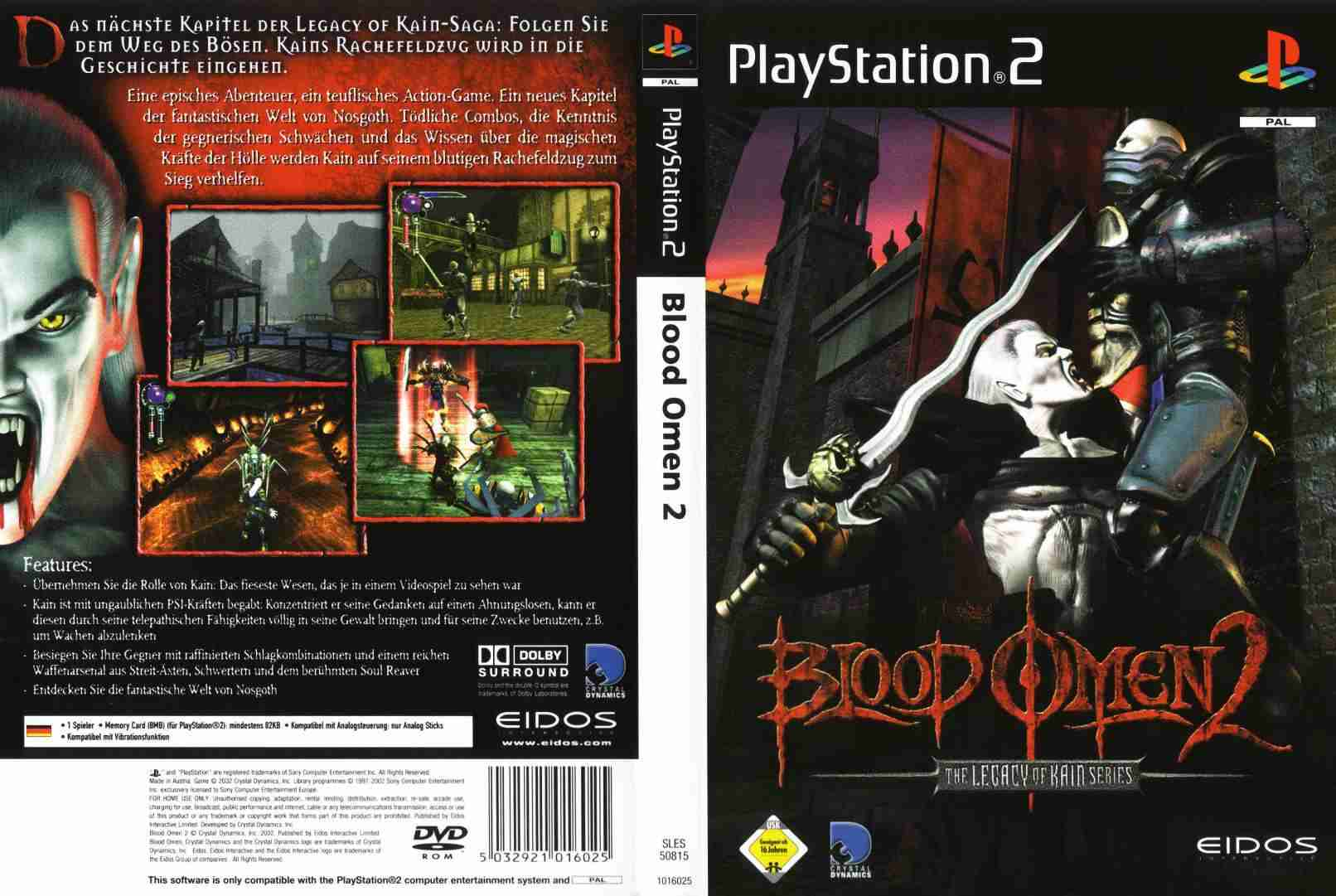 Blood Omen 2 The Legacy Of Kain Series PAL(PS2) Full | Playstation 2 ...