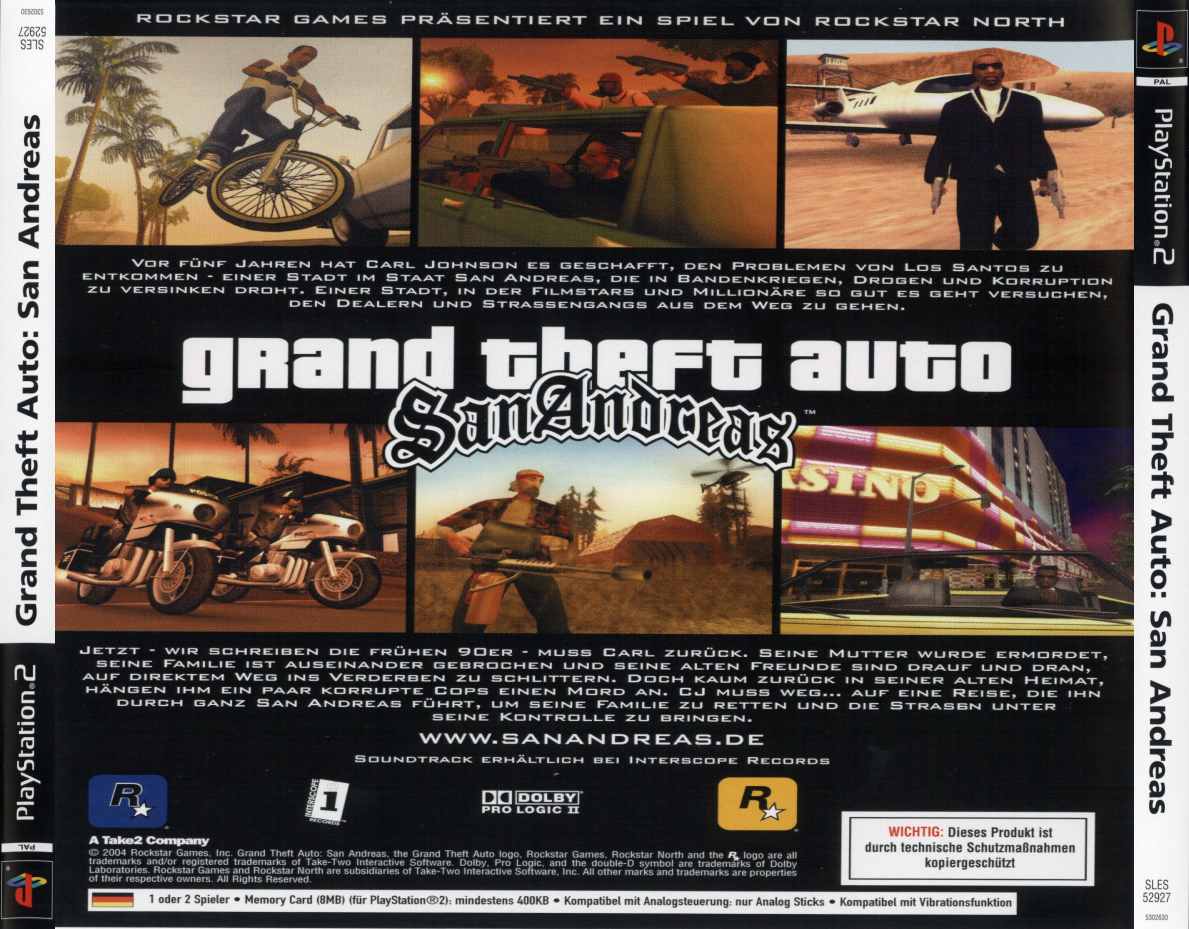 Grand Theft Auto San Andreas B Playstation 2 Covers