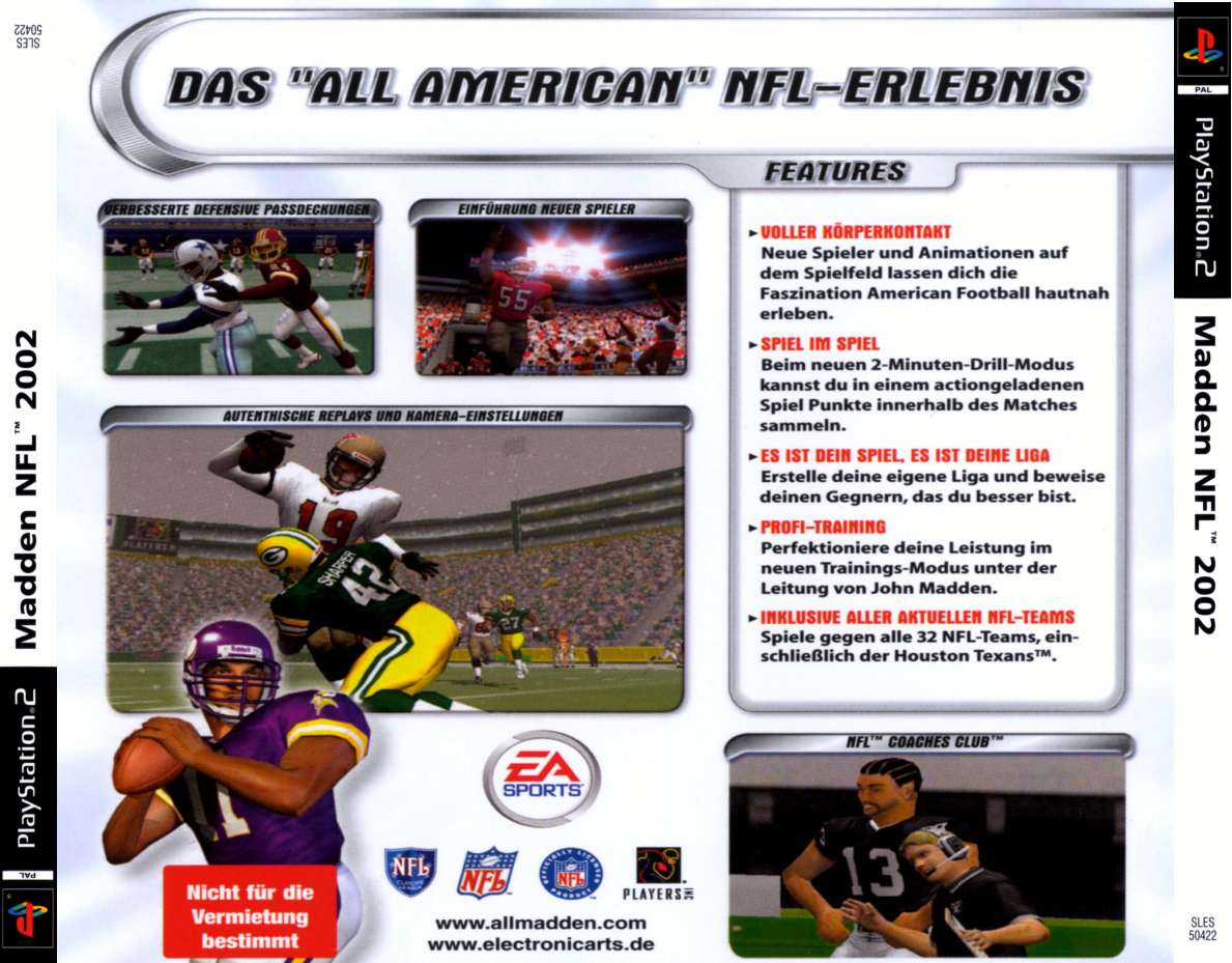 Madden Nfl 2002 B | Playstation 2 Covers | Cover Century | Over 1.000. ...