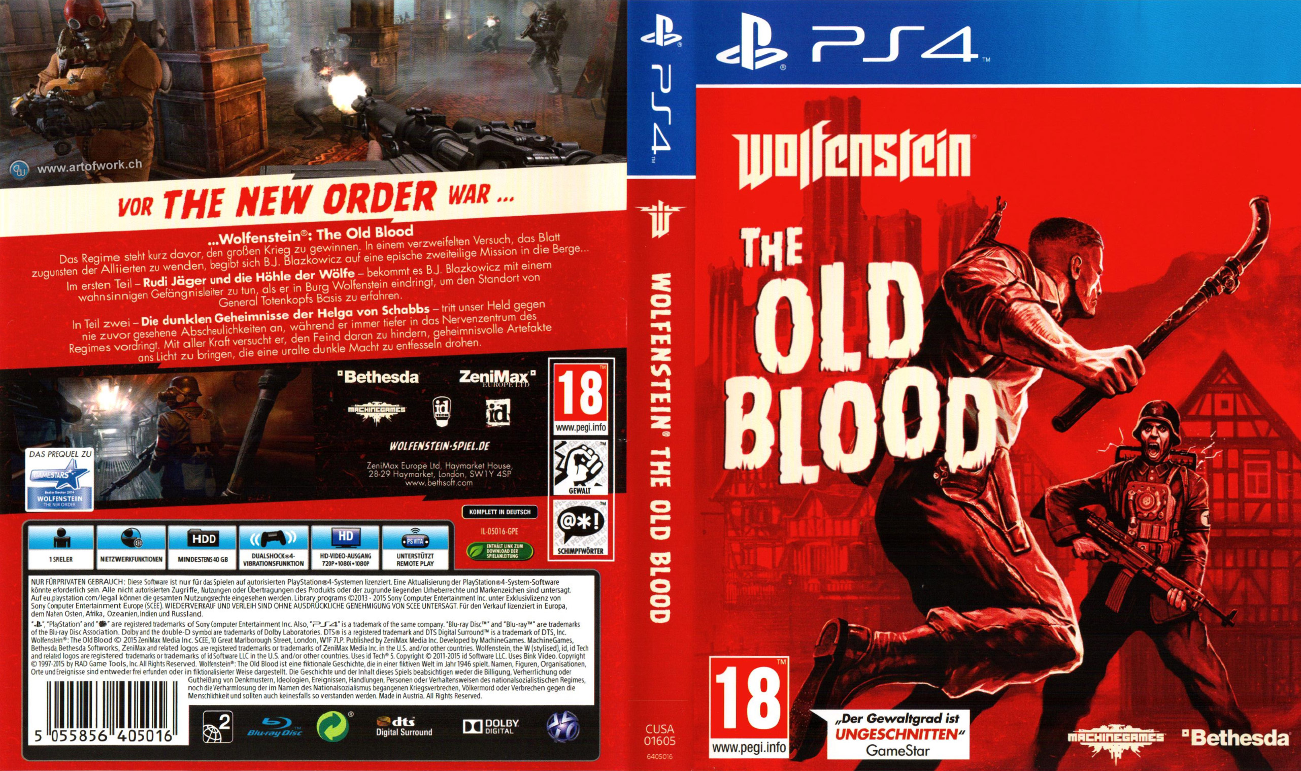 Wolfenstein The Old Blood | Playstation 4 Covers | Cover Century | Over ...