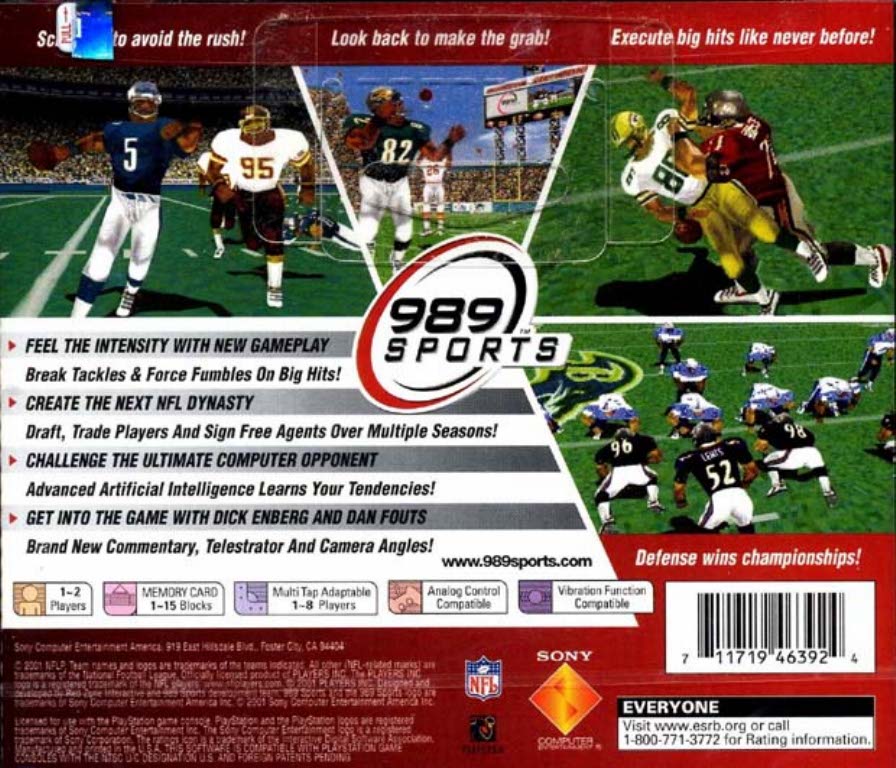 NFL Gameday 2002 NTSC PSX BACK | Playstation Covers | Cover Century ...