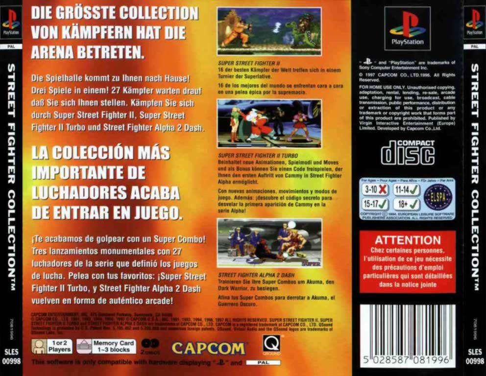 Street Fighter Collection PAL PSX BACK | Playstation Covers | Cover ...