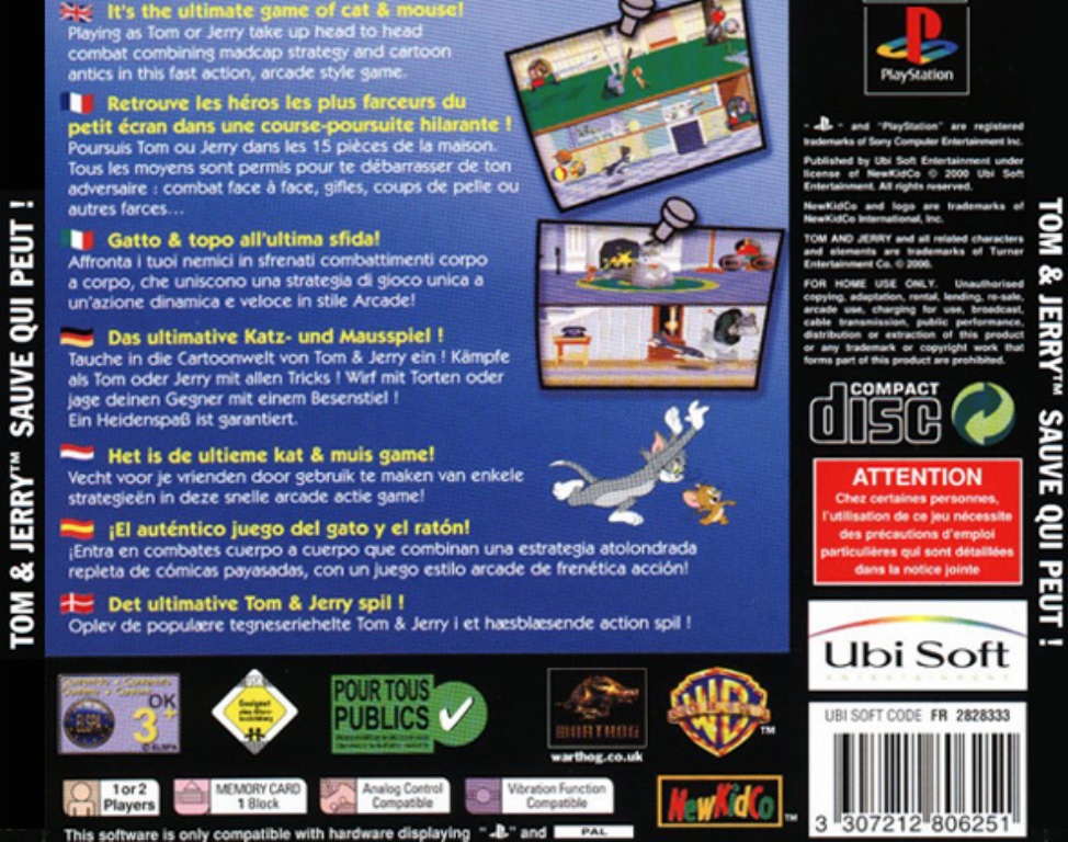 Tom Et Jerry PAL PSX BACK | Playstation Covers | Cover Century | Over 1 ...