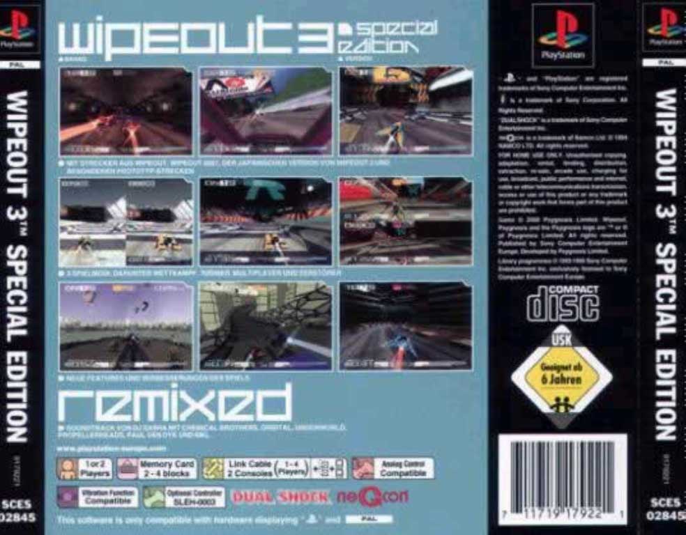 Wipeout 3 Spezial Edition Pal Psx Back Playstation Covers Cover Century Over 500 000 Album Art Covers For Free