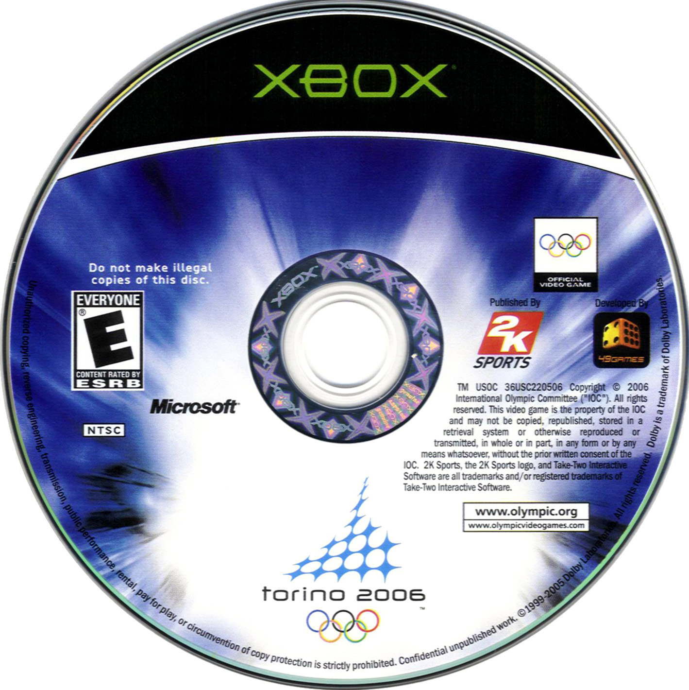 Torino 2006 Winter Olypics NTSC XBOX CD XBOX Covers Cover Century